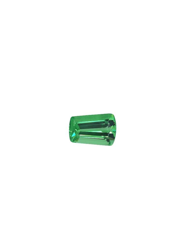 Vibrant Green Curved Rectangle Tsavorite