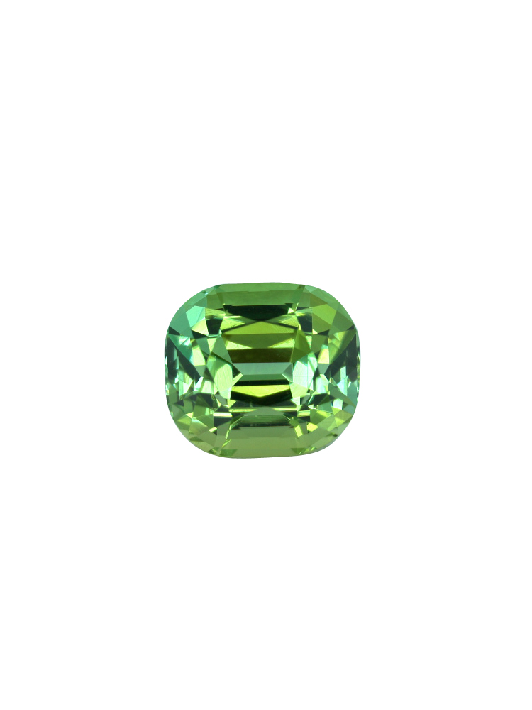 Bright Lime Green Cushion Tourmaline