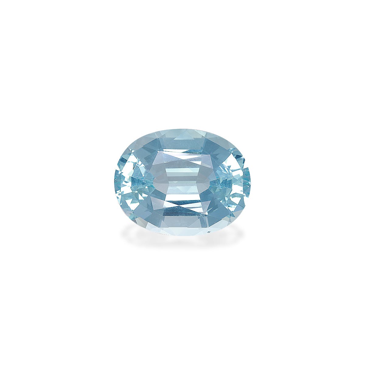 Aquamarine Oval Fine Step Cut Sky Blue