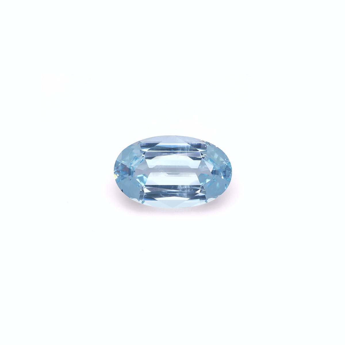 Aquamarine Oval Fine Step Cut Baby Blue