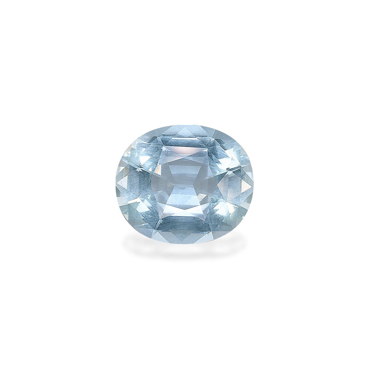 Aquamarine Oval Fine Step Cut Sky Blue