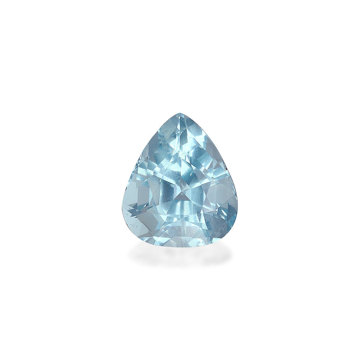 Aquamarine Pear Fine Step Cut Baby Blue