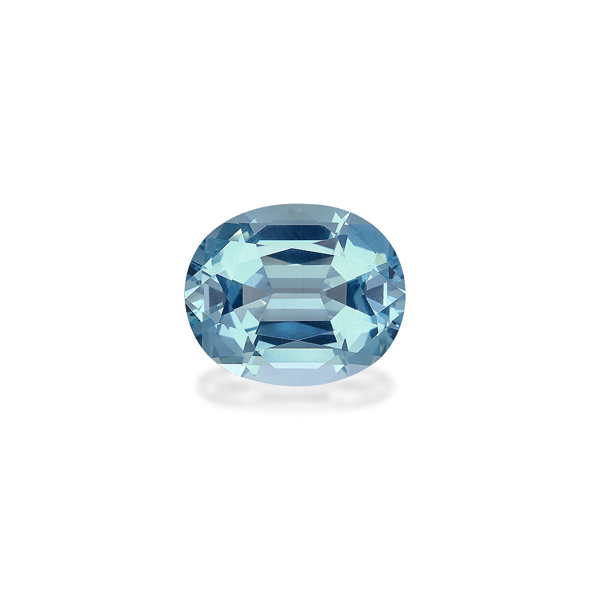 Aquamarine Oval Fine Step Cut Baby Blue