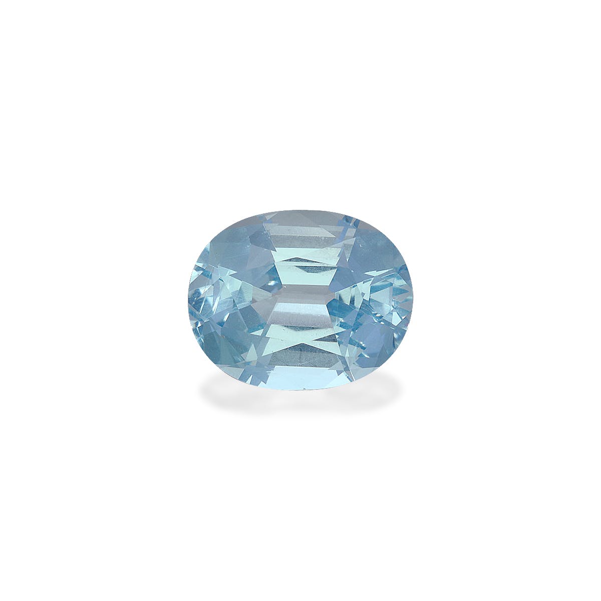 Aquamarine Oval Fine Step Cut Baby Blue