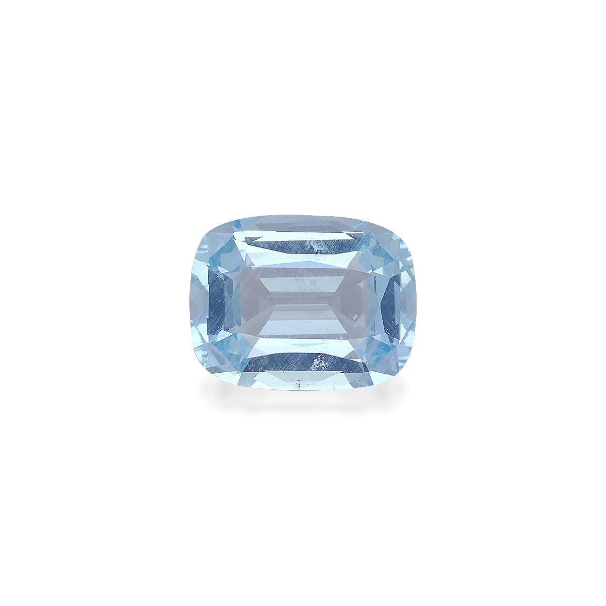 Aquamarine Cushion Fine Step Cut Ice Blue