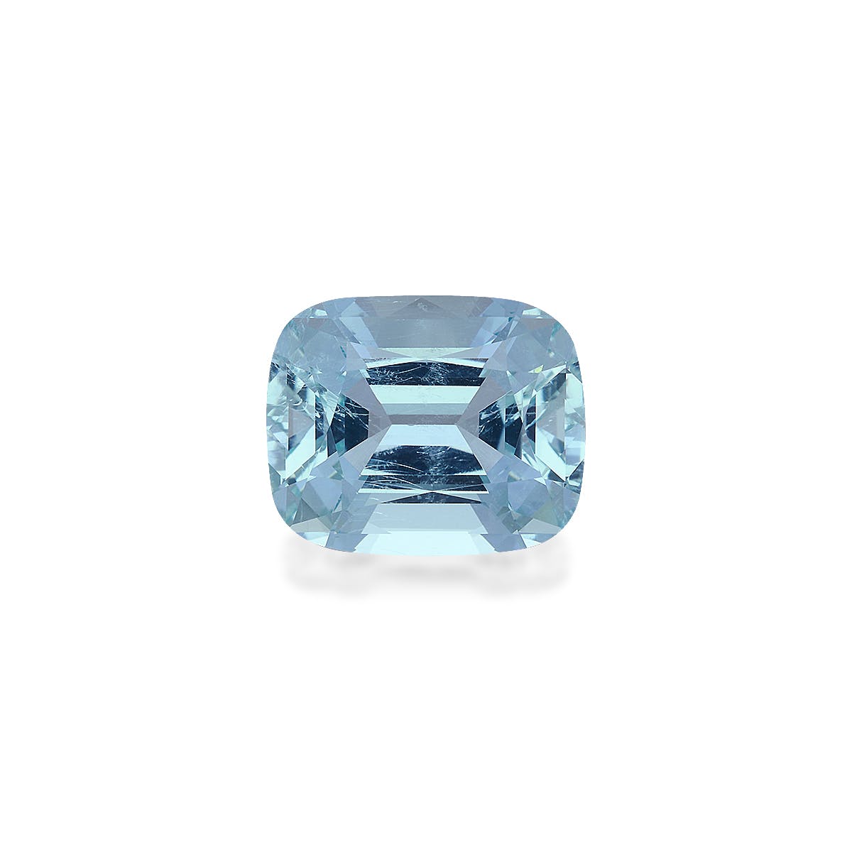 Aquamarine Cushion Fine Step Cut Baby Blue