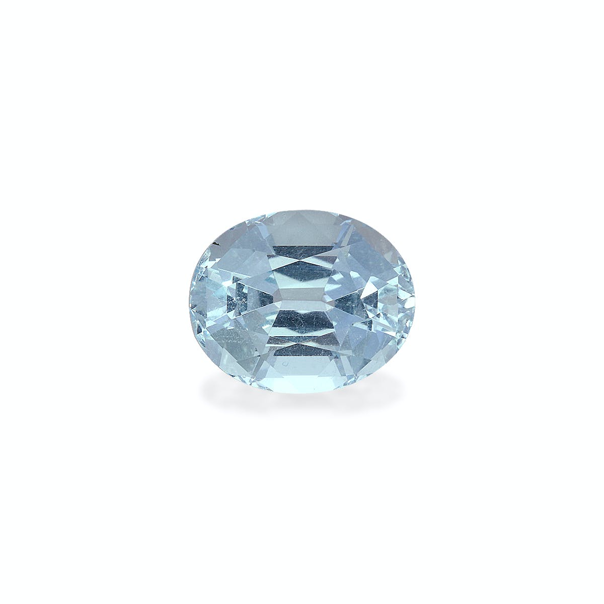 Aquamarine Oval Fine Step Cut Baby Blue