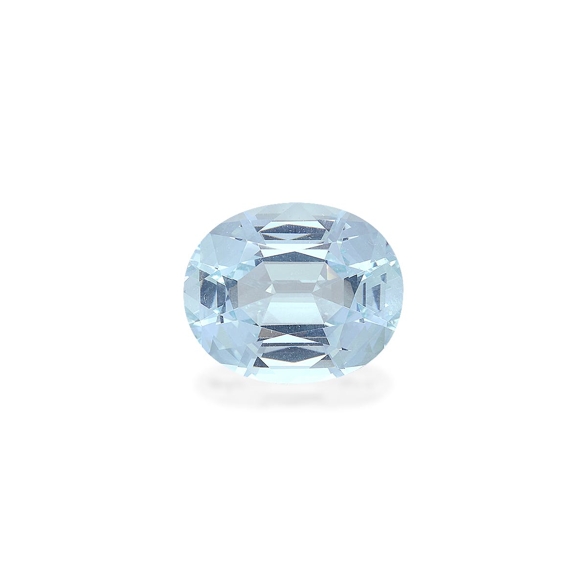 Aquamarine Oval Fine Step Cut Baby Blue