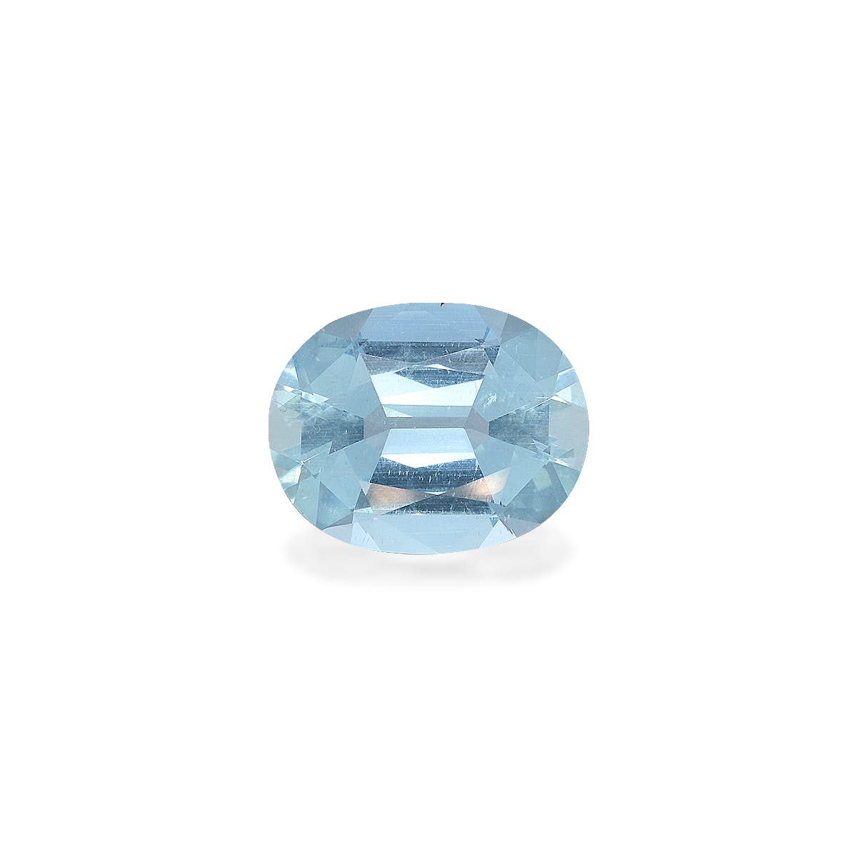 Aquamarine Oval Fine Step Cut Sky Blue