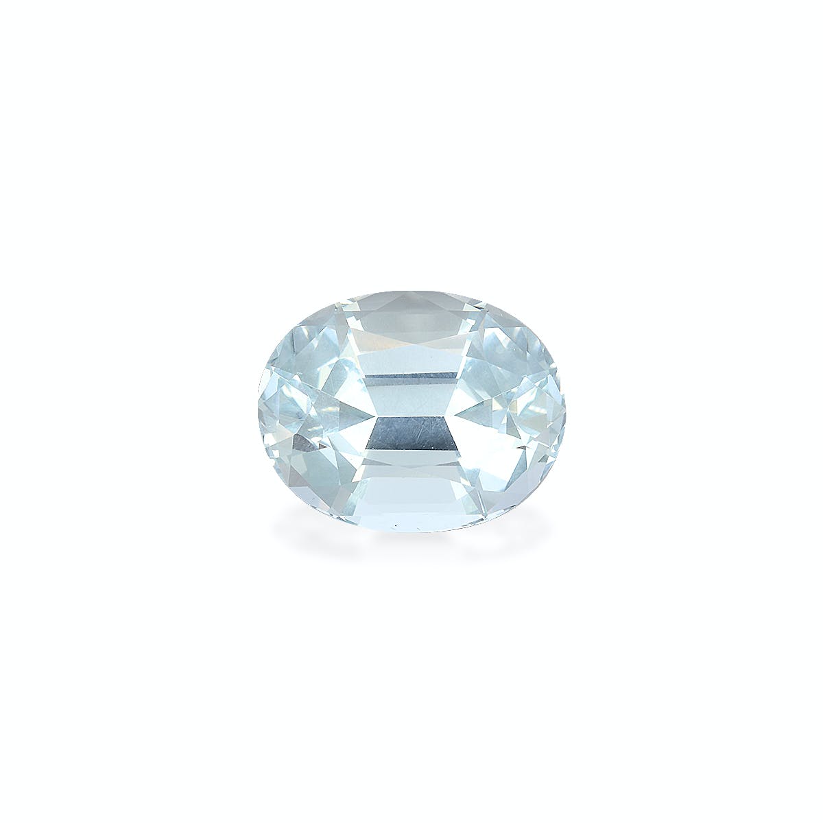 Aquamarine Oval Fine Step Cut Sky Blue