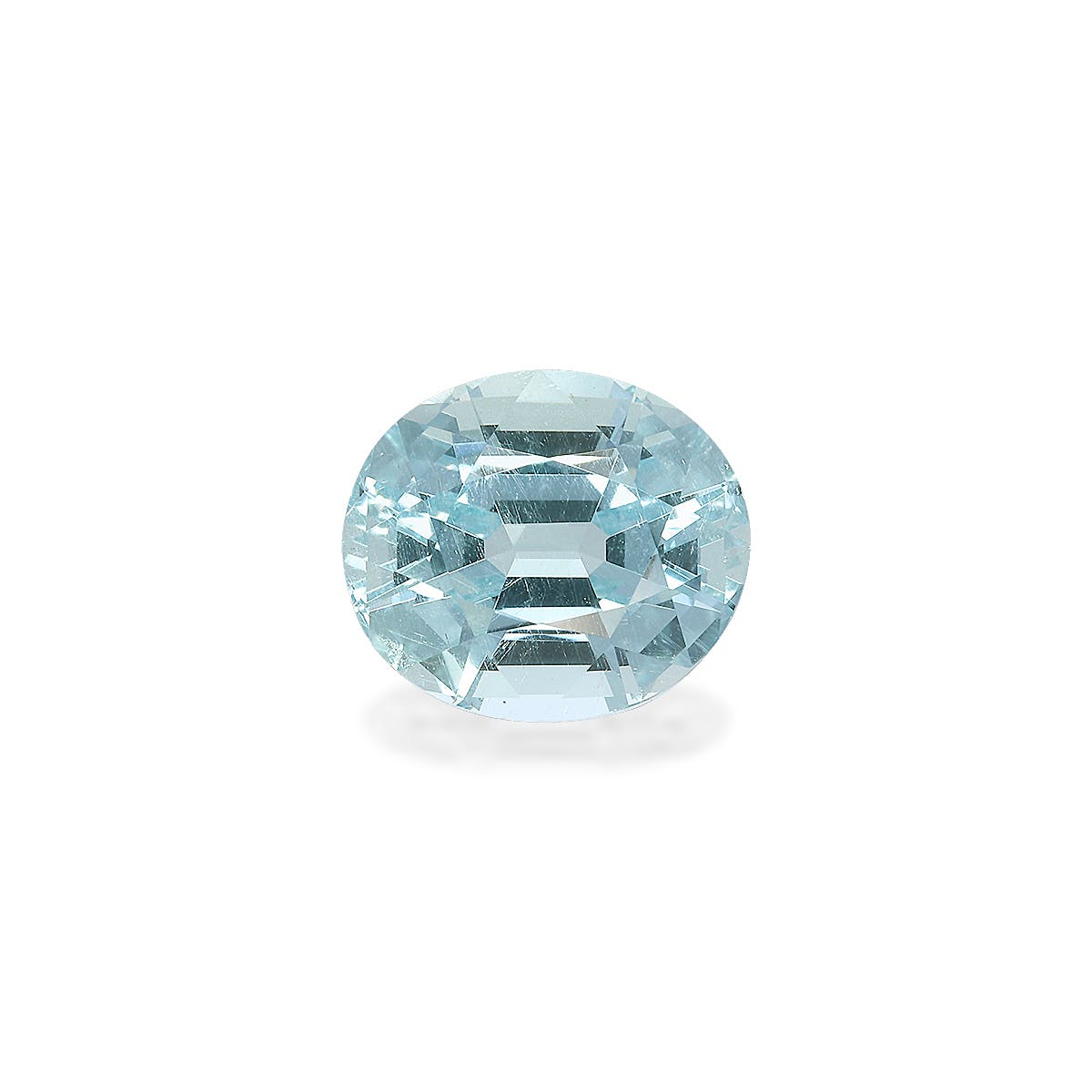 Aquamarine Oval Fine Step Cut Sky Blue