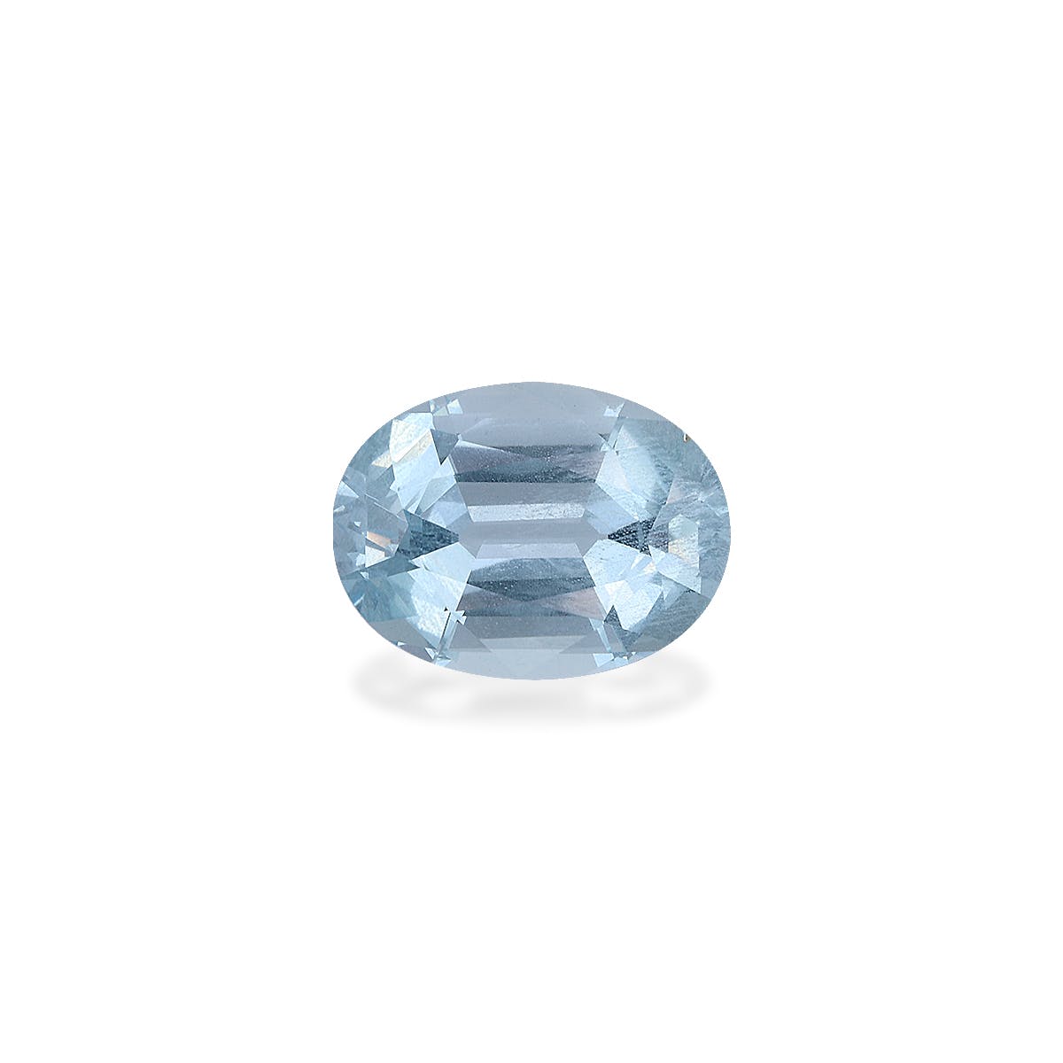 Aquamarine Oval Fine Step Cut Sky Blue