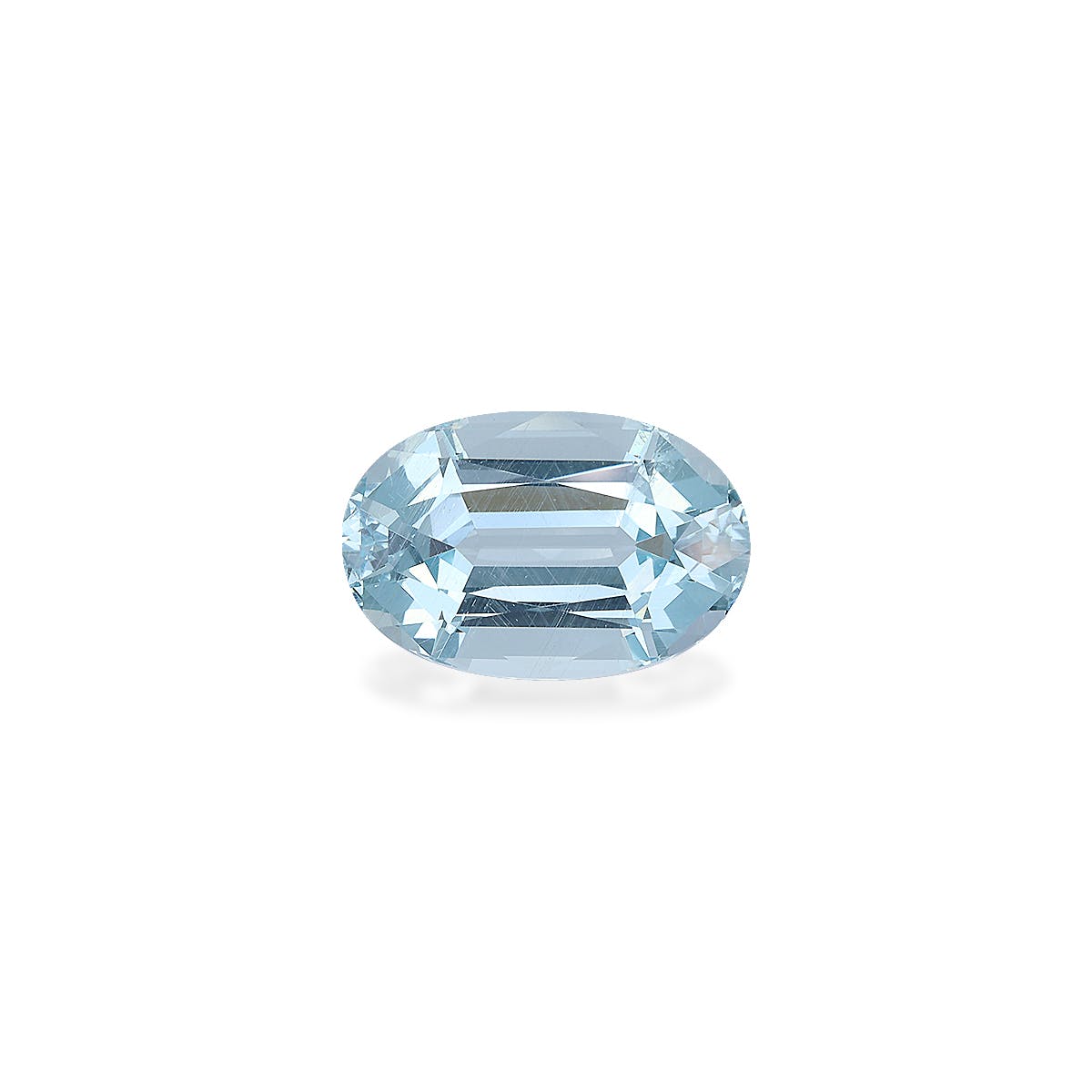 Aquamarine Oval Fine Step Cut Sky Blue