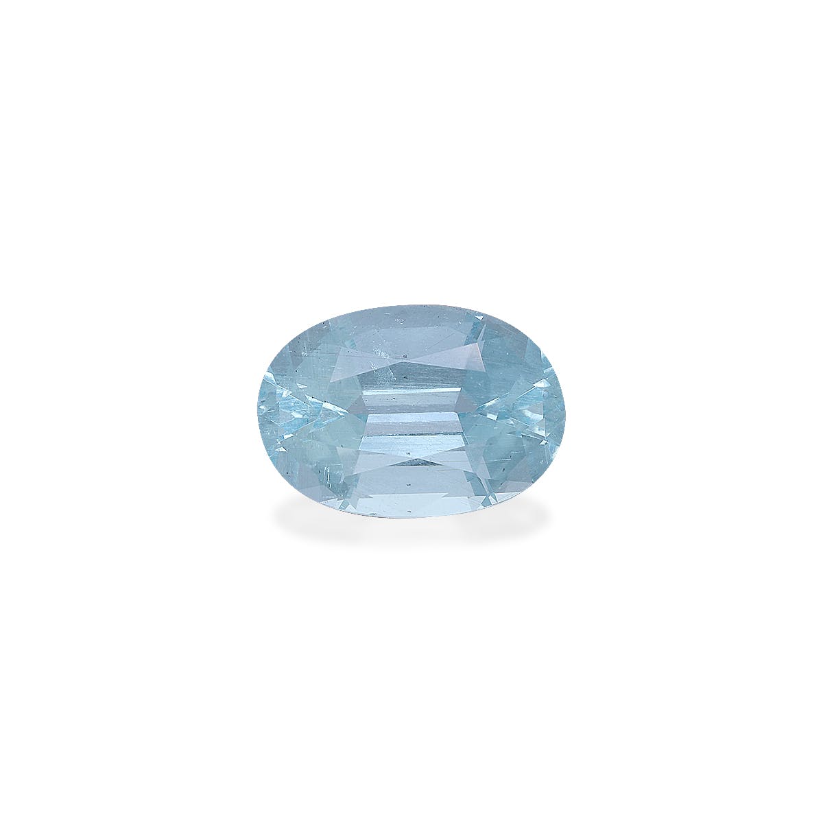 Aquamarine Oval Fine Step Cut Sky Blue