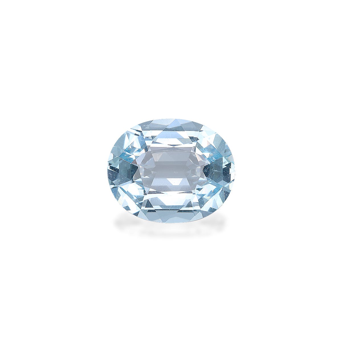 Aquamarine Oval Fine Step Cut Sky Blue