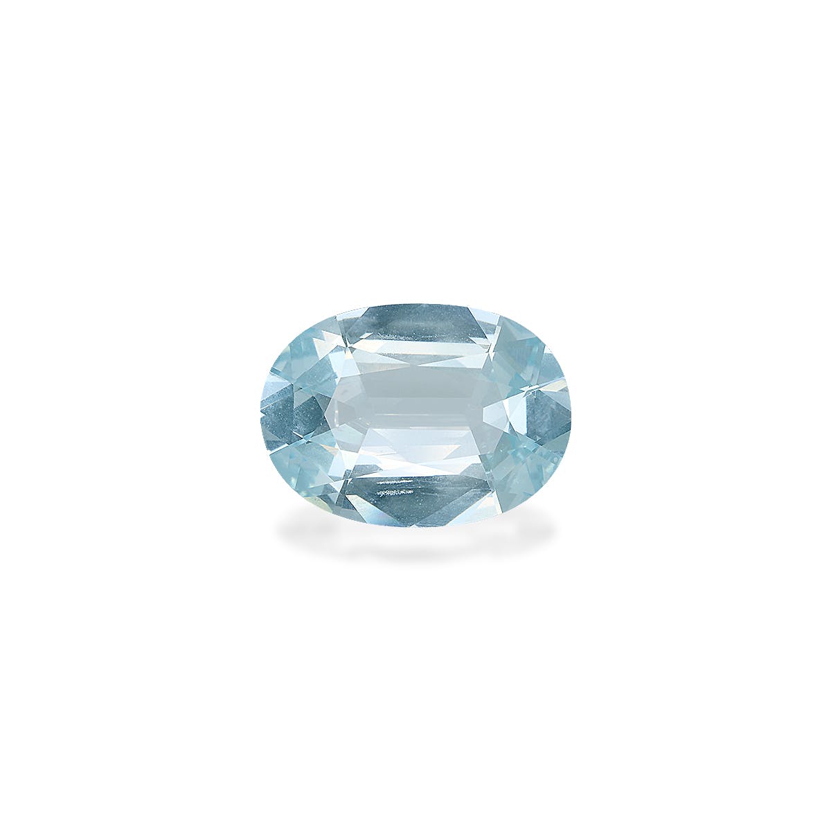 Aquamarine Oval Fine Step Cut Frost White