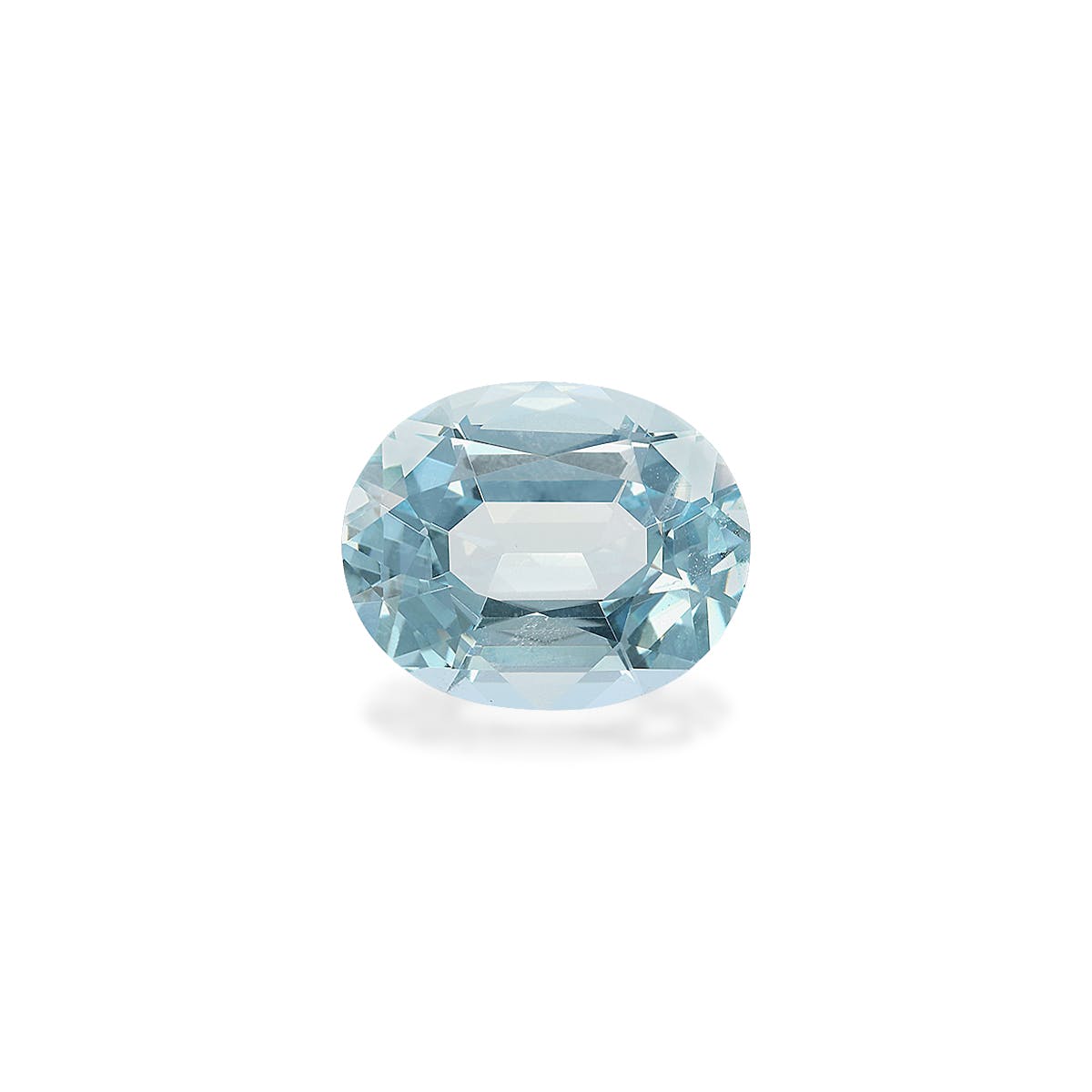 Aquamarine Oval Fine Step Cut Sky Blue