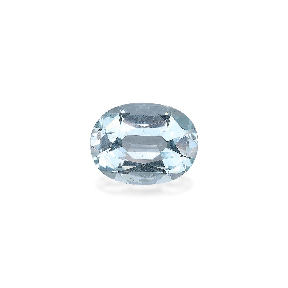 Aquamarine Oval Fine Step Cut Sky Blue