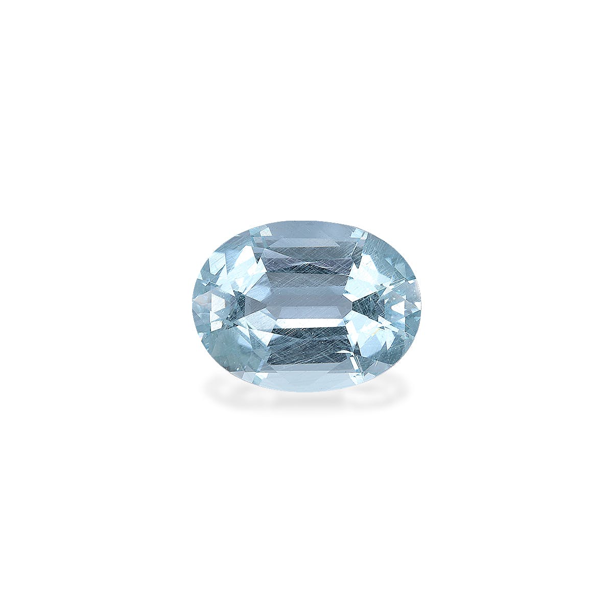 Aquamarine Oval Fine Step Cut Sky Blue