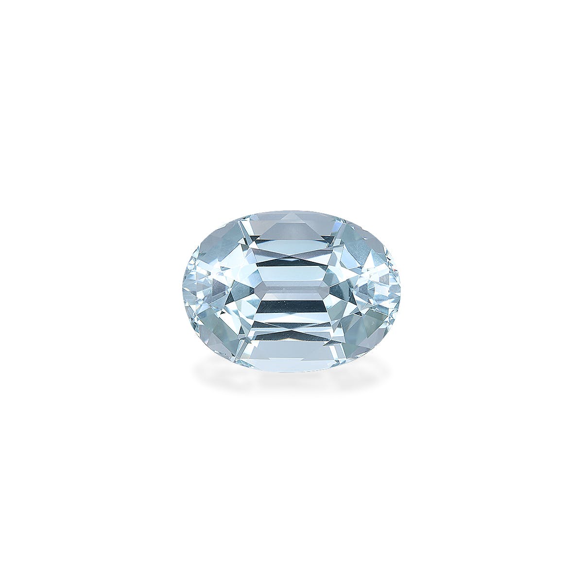 Aquamarine Oval Fine Step Cut Sky Blue