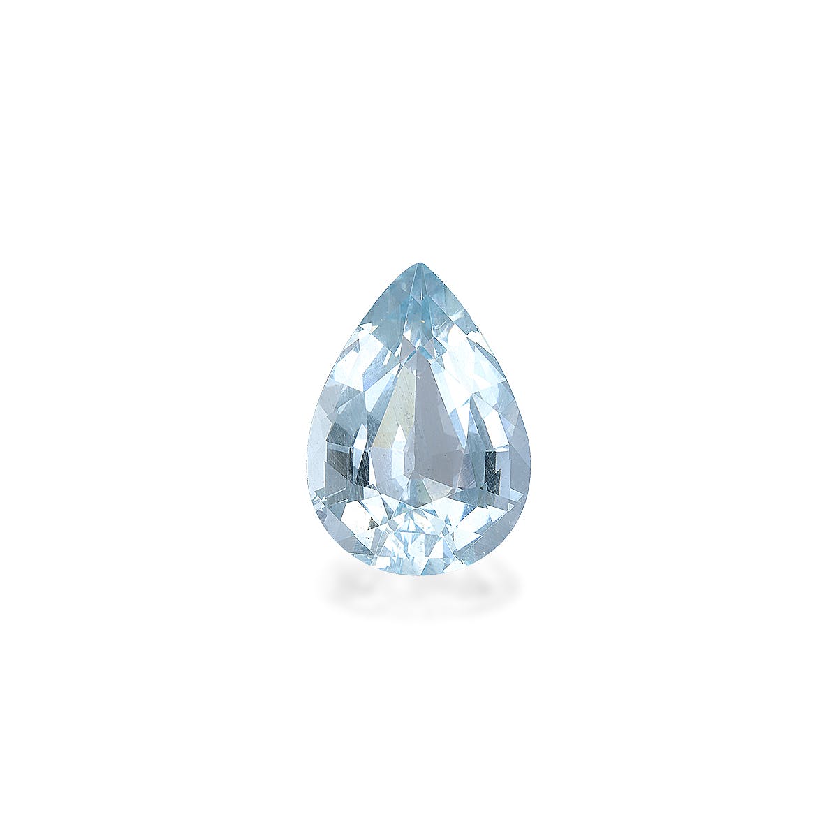 Aquamarine Pear Fine Step Cut Baby Blue