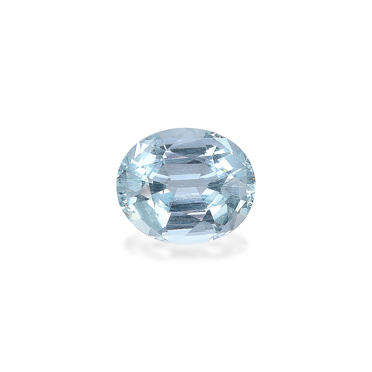 Aquamarine Oval Fine Step Cut Sky Blue