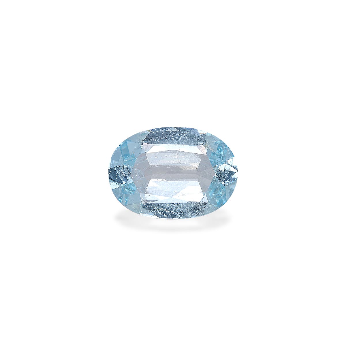 Aquamarine Oval Fine Step Cut Sky Blue