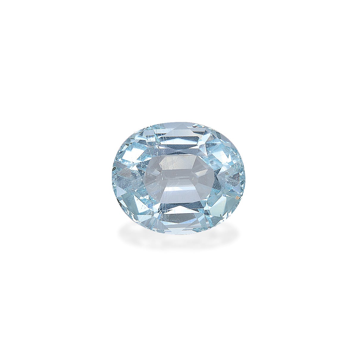 Aquamarine Oval Fine Step Cut Sky Blue