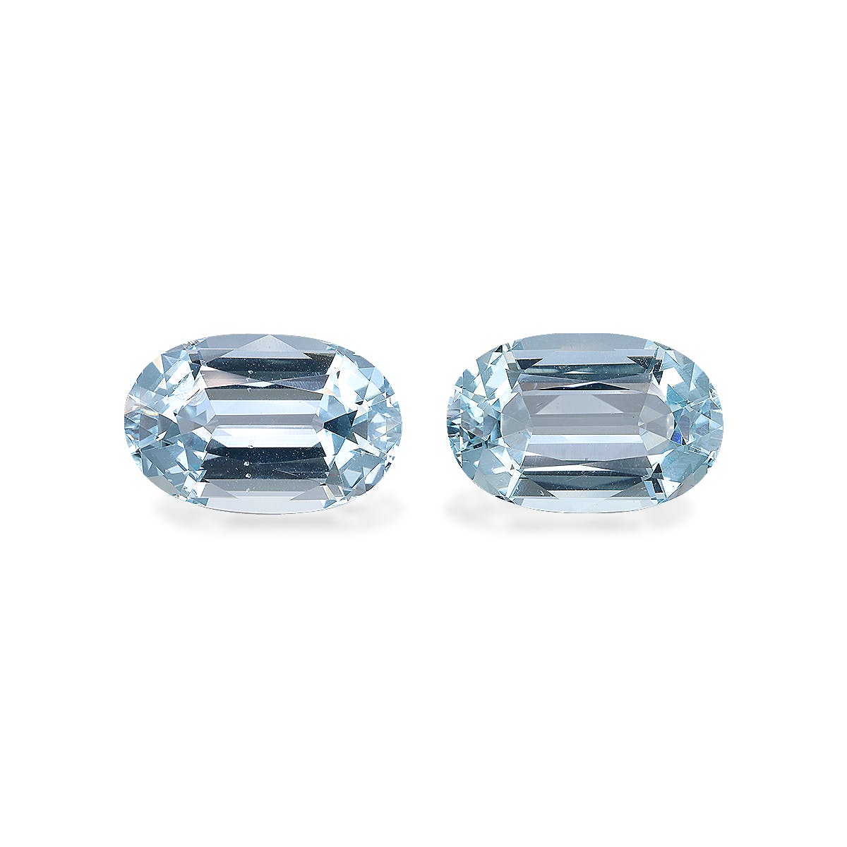 Aquamarine Oval Fine Step Cut Baby Blue