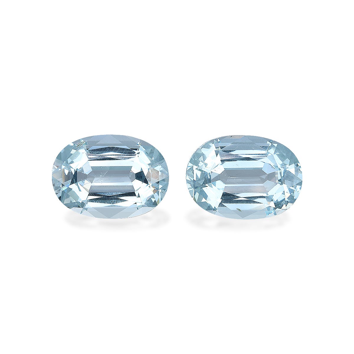 Aquamarine Oval Fine Step Cut Sky Blue