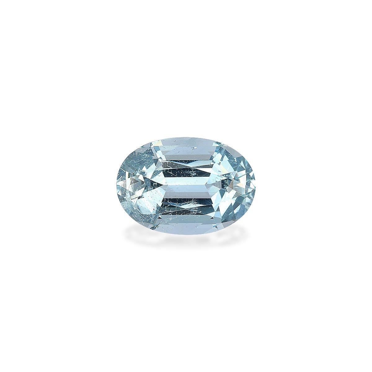 Aquamarine Oval Fine Step Cut Baby Blue