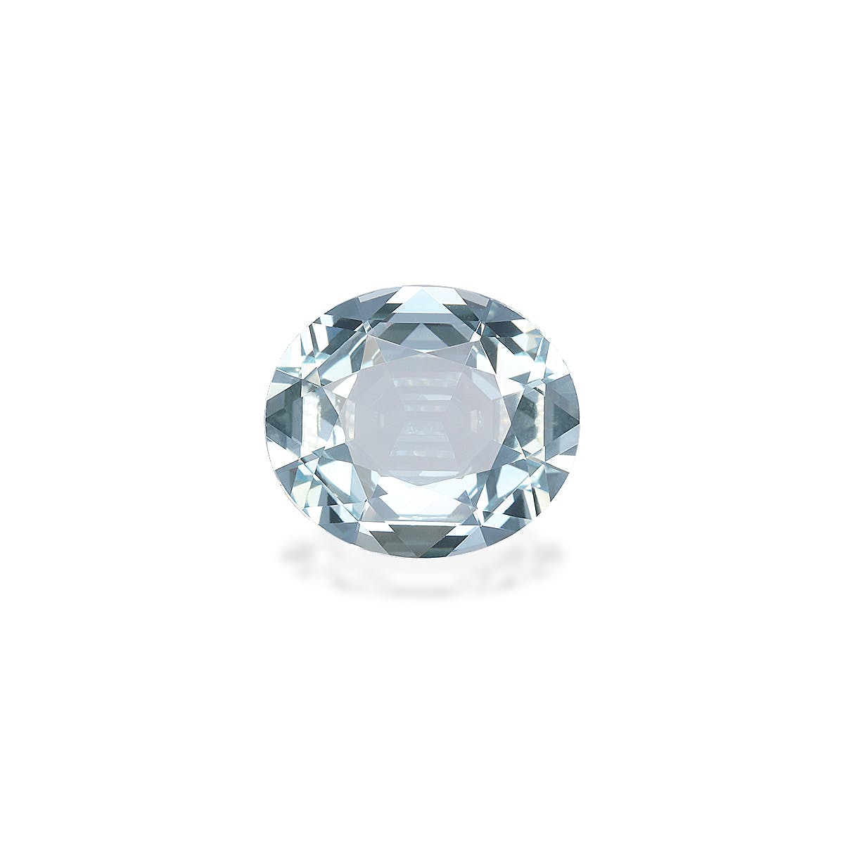 Aquamarine Oval Fine Step Cut Baby Blue