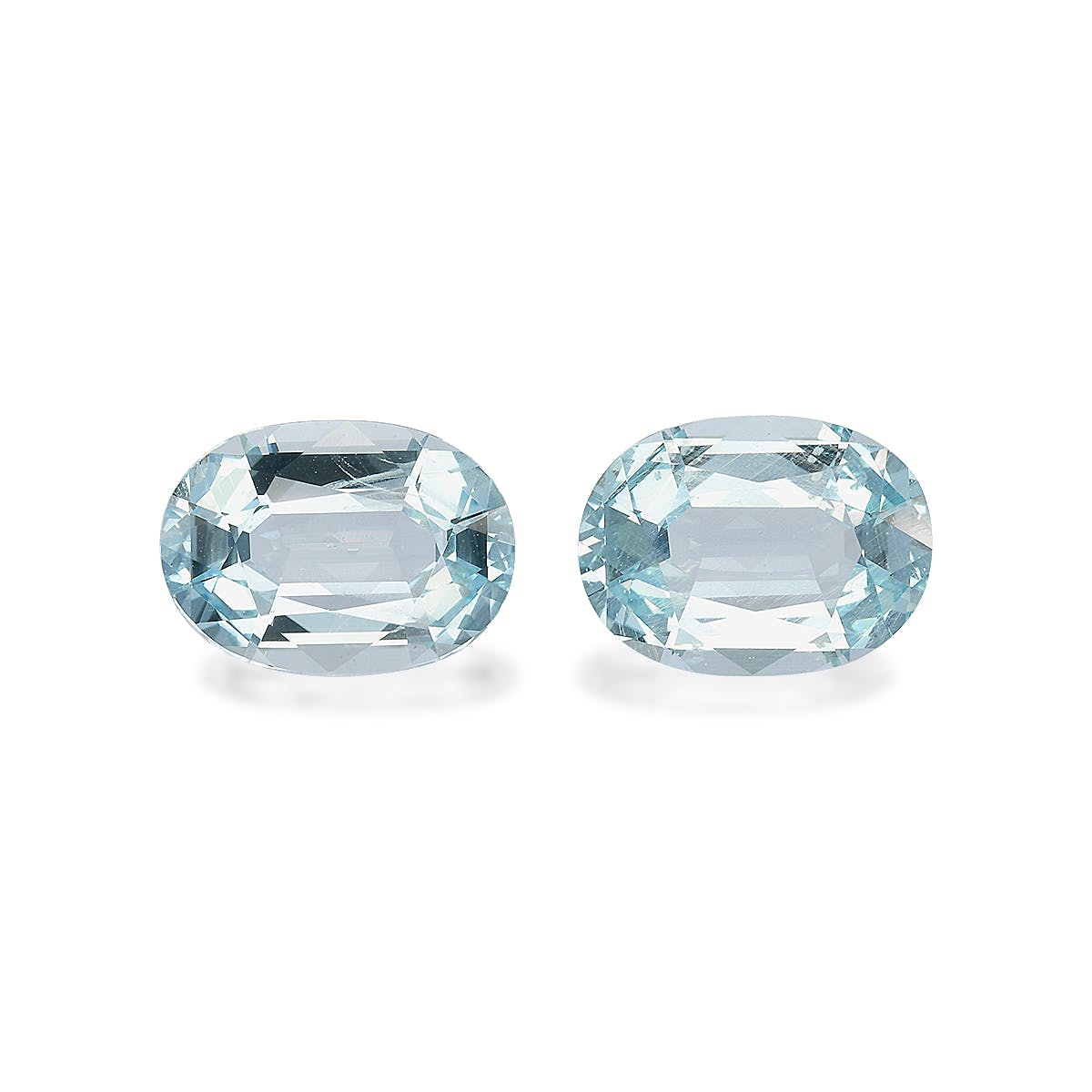 Aquamarine Oval Fine Step Cut Baby Blue