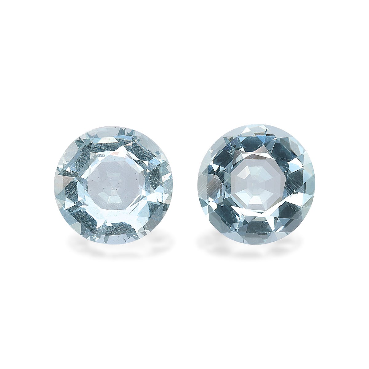 Aquamarine Round Fine Step Cut Sky Blue