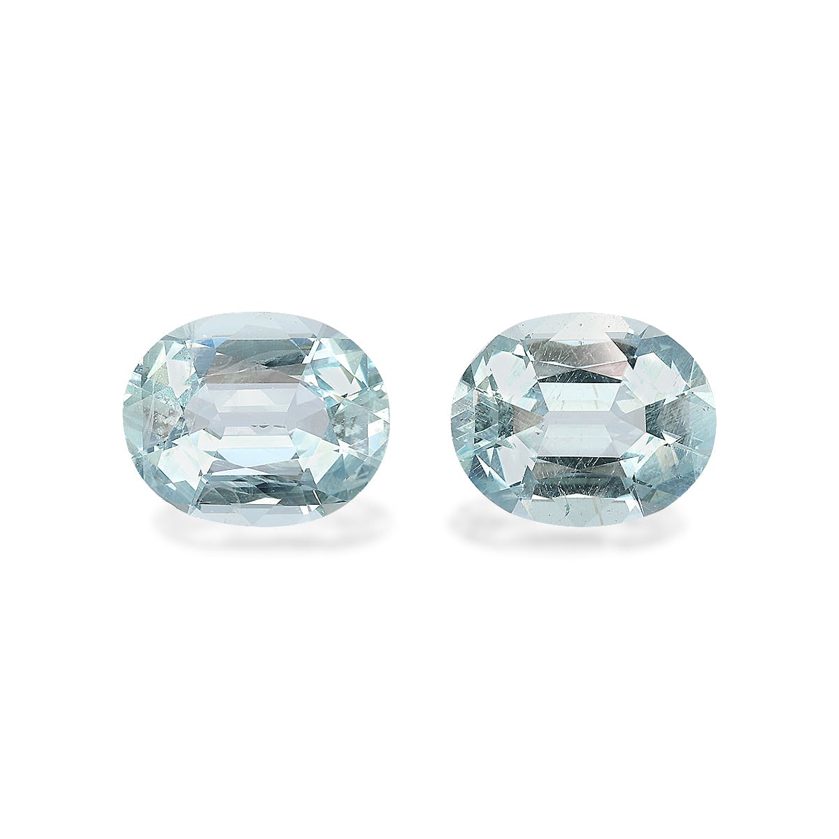 Aquamarine Oval Fine Step Cut Sky Blue