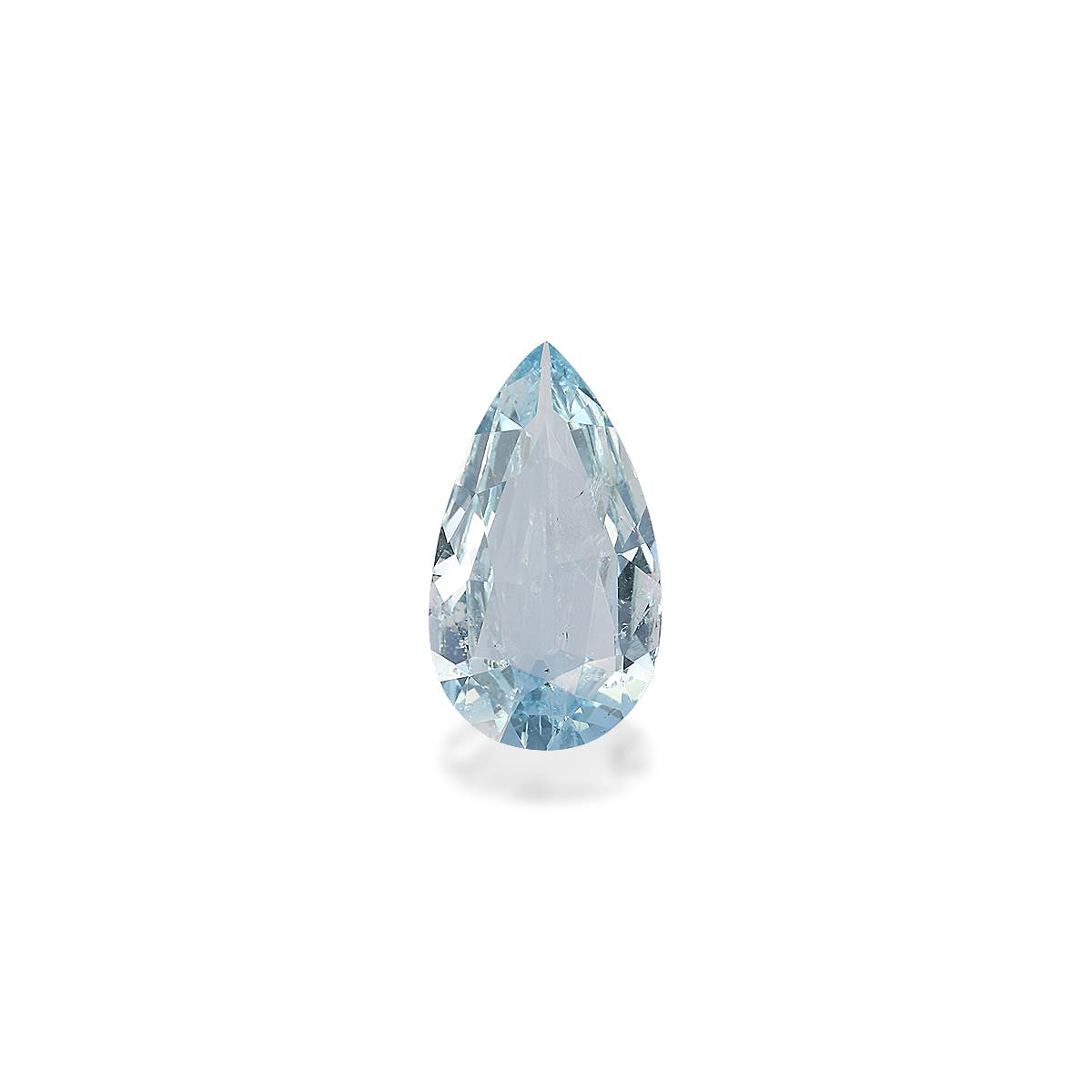 Aquamarine Pear Fine Step Cut Baby Blue