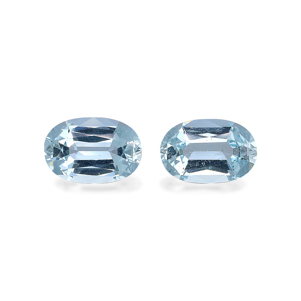 Aquamarine Oval Fine Step Cut Baby Blue