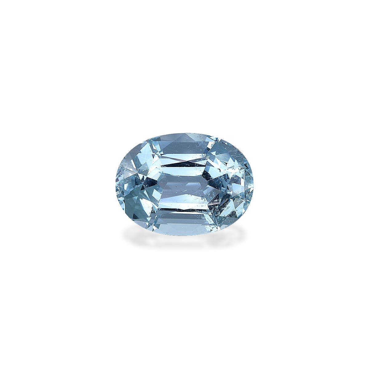 Aquamarine Oval Fine Step Cut Baby Blue