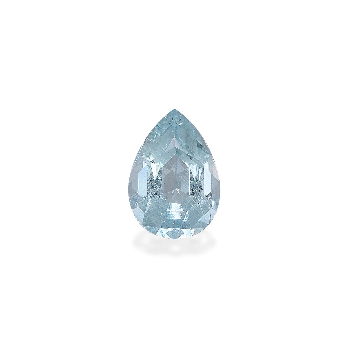 Aquamarine Pear Fine Step Cut Baby Blue