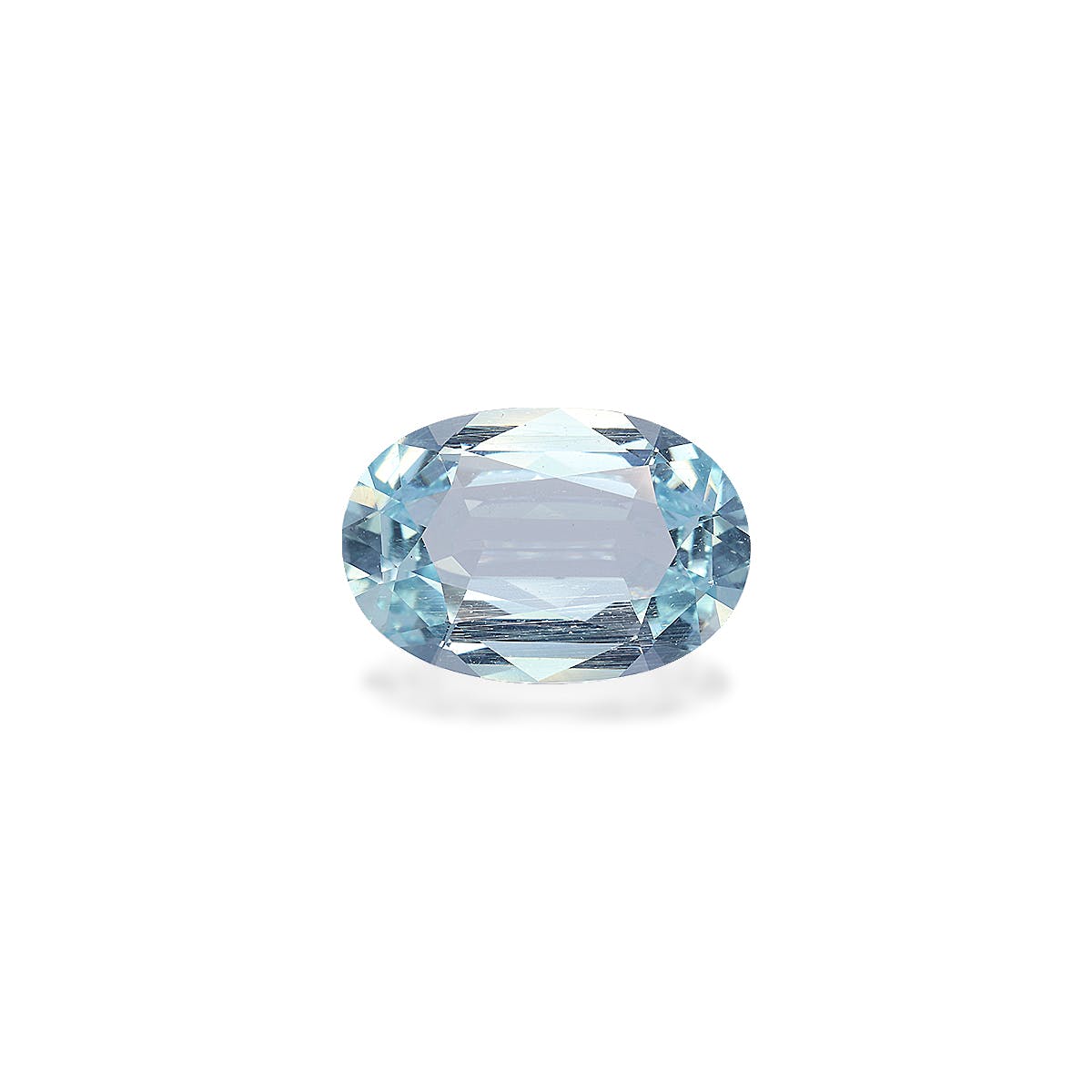 Aquamarine Oval Fine Step Cut Baby Blue