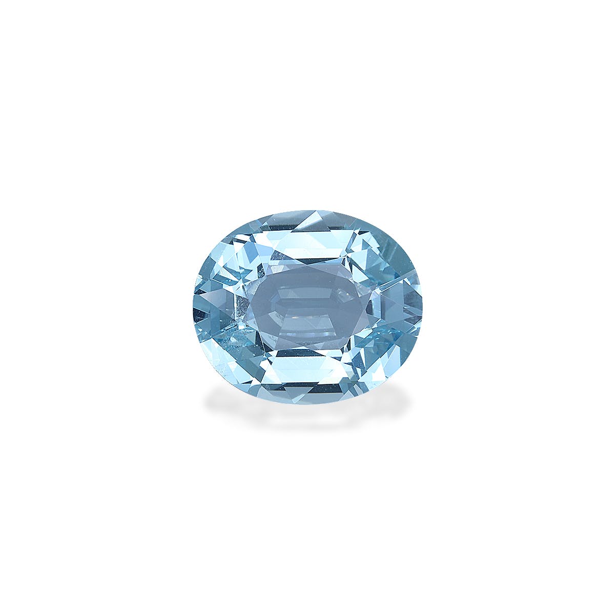 Aquamarine Oval Fine Step Cut Blue