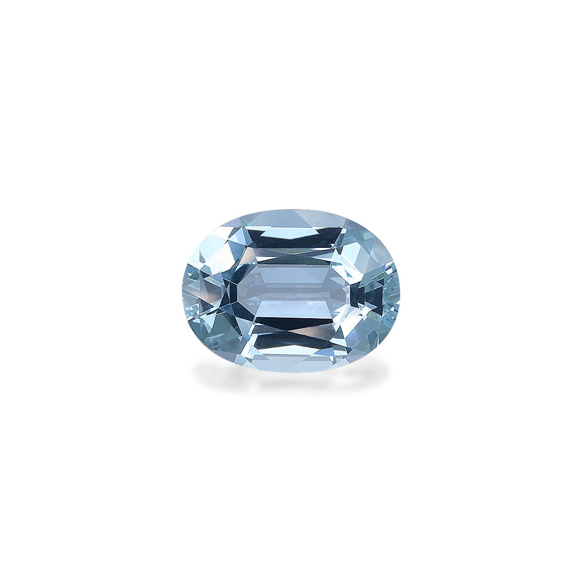 Aquamarine Oval Fine Step Cut Baby Blue