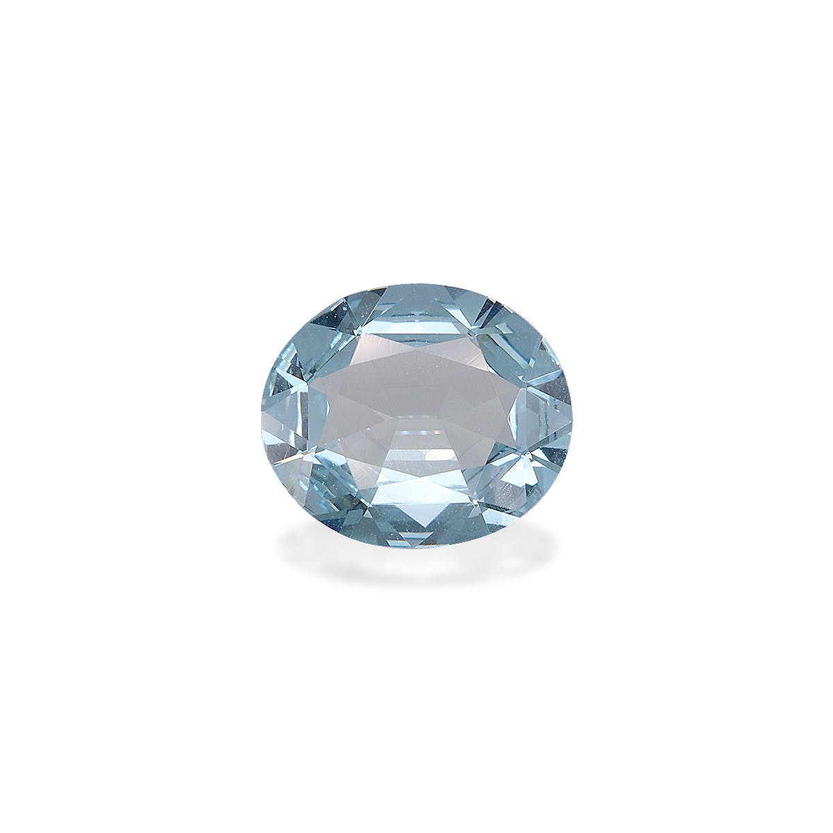 Aquamarine Oval Fine Step Cut Baby Blue