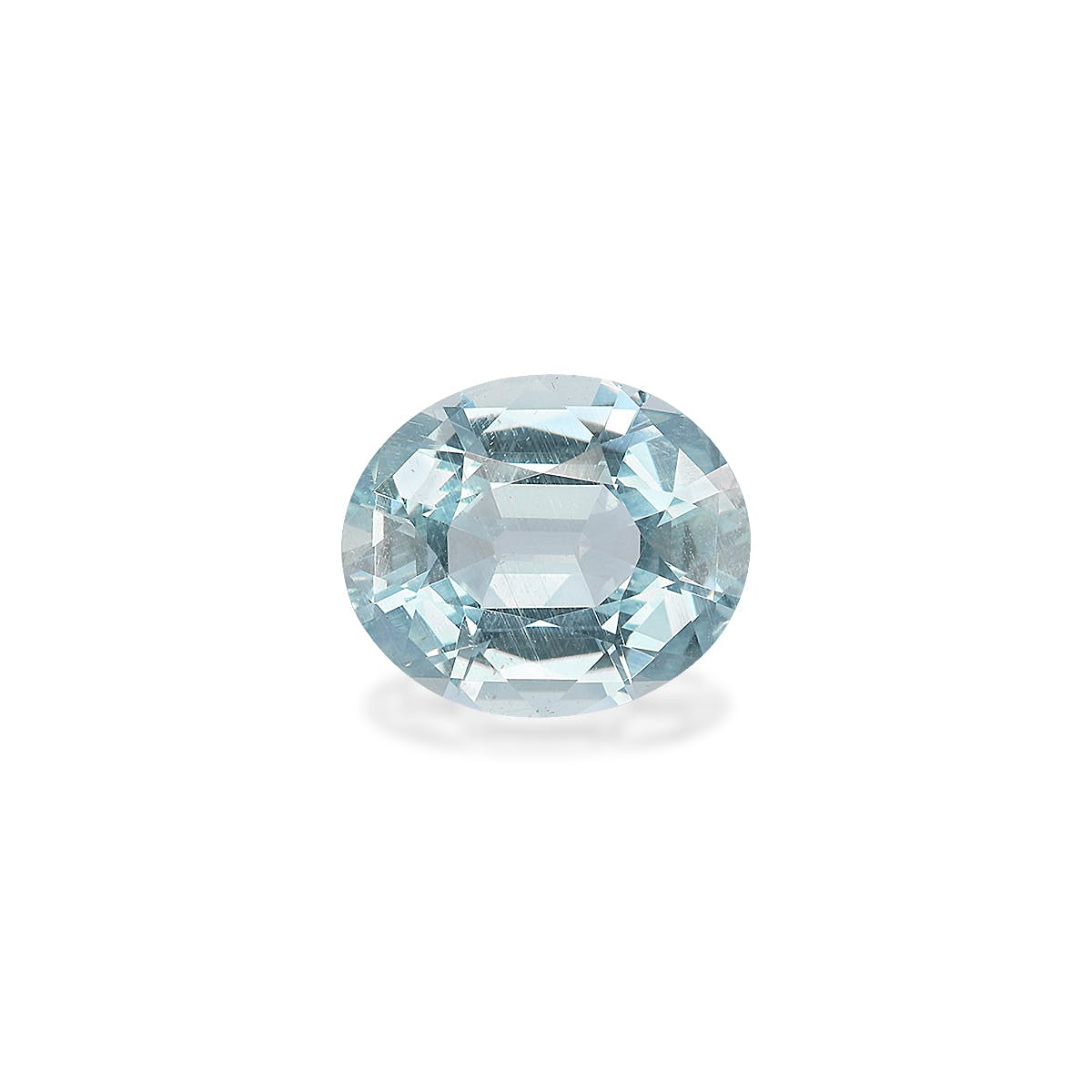 Aquamarine Oval Fine Step Cut Baby Blue