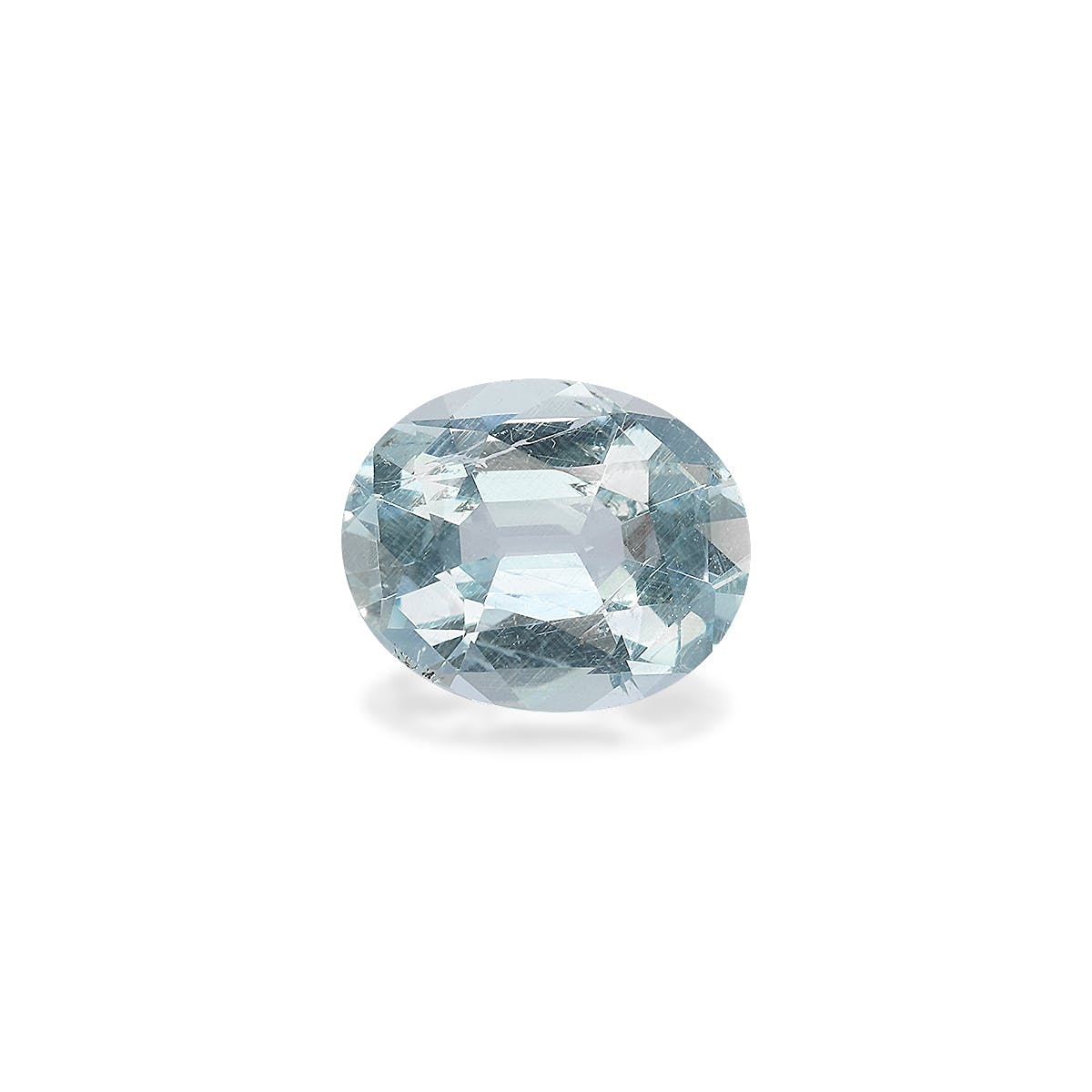 Aquamarine Oval Fine Step Cut Baby Blue