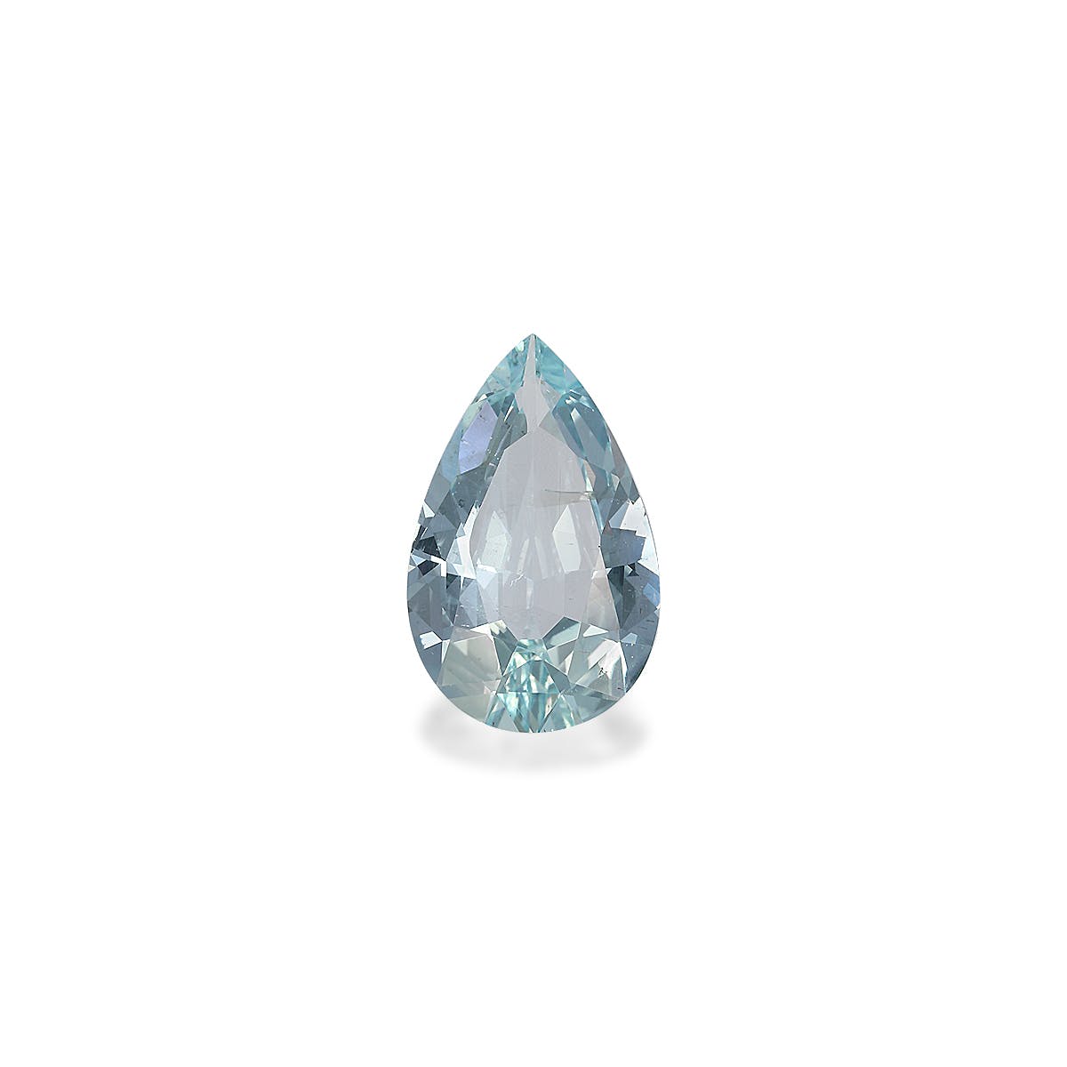 Aquamarine Pear Fine Step Cut Baby Blue