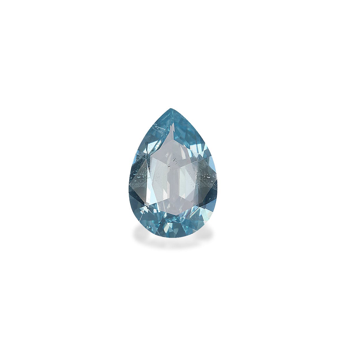 Aquamarine Pear Fine Step Cut Baby Blue