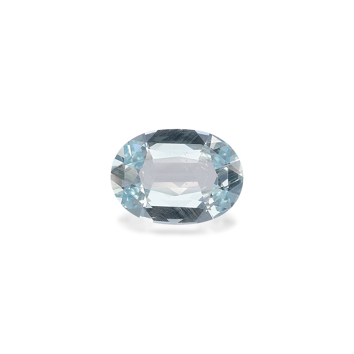 Aquamarine Oval Fine Step Cut Baby Blue