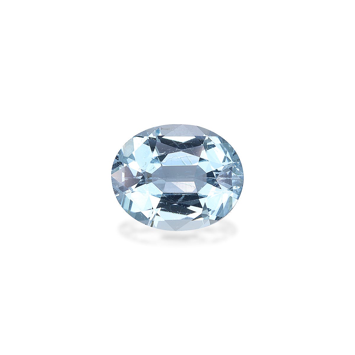 Aquamarine Oval Fine Step Cut Baby Blue