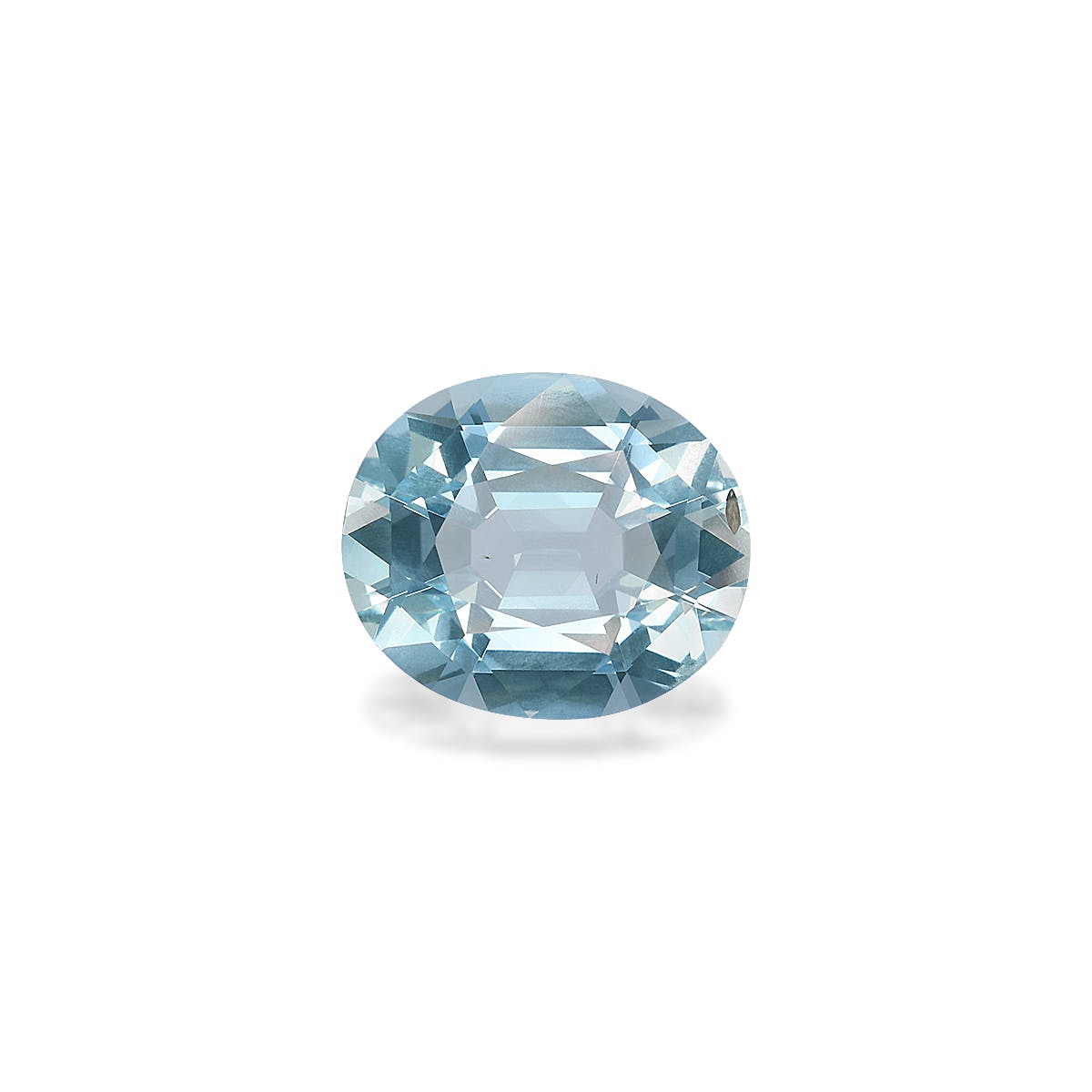 Aquamarine Oval Fine Step Cut Baby Blue